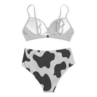 Ženski seksi bikini Halter Split kupaći kostim krava Print High Shaisted bikini dvodijelni kupaći kostim
