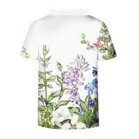 Ženske vrhove Žene Ljetna majica s kratkim rukavima od tiskanih V izrez T-majice Ležerne prilike Bijeli