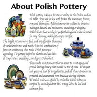 Poljska posuda 10¾ Ploča za večeru Ručno oslikana u Boleslawiec, Poljska + potvrda o autentičnosti