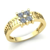 Originalan 0.33carat okrugli rez dijamant muški klasični angažman prsten od punog 10k ruža, bijelo ili