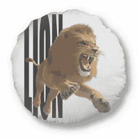 Feline lavovi skače bijesno okruglo Jastuk za kućni jastuk