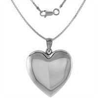Ogrlica sa srebrnim srebrnim srebrnim srcem za žene RL_30H