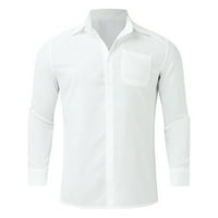 GUBOTARE haljine za muškarce Pocket košulja Okrenite dugme za ovratnike dugih rukava s dugim rukavima
