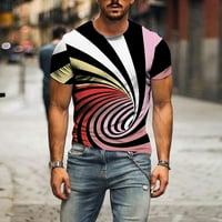 Pyju MENS NOVELTI 3D uzorci kratkih rukava Vintage Street Style Slim Fit mišićna majica Cool Atletic