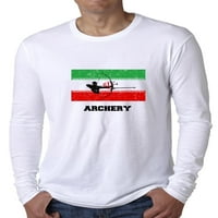 Iran olimpijski - streličarstvo - zastava - silueta Muška majica dugih rukava