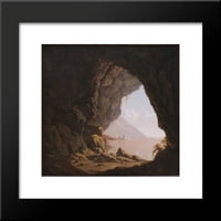 Cavern, u blizini Napulja uokvirenog umjetničkog tiska Joseph Wright