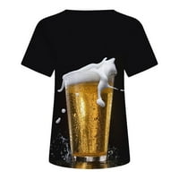 Pivo festivalsko čišćenje Ženska modna casual labava bluza Oktoberfest Ispis bluza okrugla vrata za bluzu za majicu