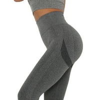 Tajice za žene Čvrsta boja visoki struk Stretch Strethcy Fitness Tajice Yoga Pant