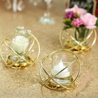 Balsacircle Gold 3 Geometrijski metalni krug zavjetski držači za svijeće Cvjetni vaze za vjenčanje zabava