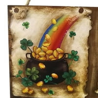 Dnevni dekoracija Svetog Patricka Drvena dobrodošla potpisuje irski odmor s djetelinama zidna ploča