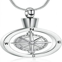 Kompas urn ogrlice za pepeo privjesak za kremiranje nakit za pepeo pogrebne pepeo Privjesak za savladajte