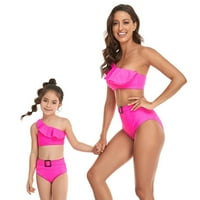 Huachen ženske porodice mama i dijete tiskani grudnjak BRA bikini set kupaći kostimi za kupanje plivajući