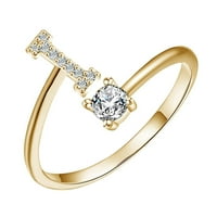 Fledorashia prstenovi za žene zaljubljene poklone izvrsne modne engleske abecede stil pisma prstena