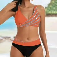Slatka narančasta l bikini kupaći kostimi s dva kupaca za žene odjeću