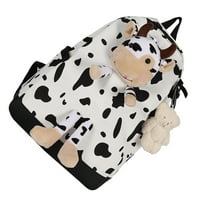 Veliki kravlje stripe dizajnerski ruksak ruksak za student sa medvedom lutkom