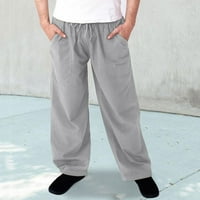 Muški elastični struk nacrtač za vuču Casual Jogger Yoga hlače Pamuk labav fit baggy harem pant sivi