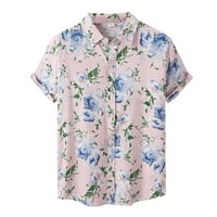 Muška majica Muška ležerska modna majica top cvijet Havaji tiskana labava top košulja kratkih rukava