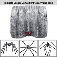 6,6ft divovski dlakavi pauk Halloween ukrasi krznenog zastrašujućeg virtualnog realističkog dekora za