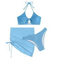 B91XZ kupaći kostimi za žene visokog struka Ženski kupaći kostimi poklopci otvori otvorena prednja plaža
