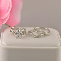 3,67ct princeze rez za venčani zaručni prsten vjenčani pojas dijamant simulirani sterling srebrni ženski mladenki set vječni prsten u obliku veternog kvaliteta: 00216