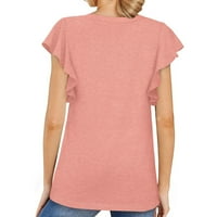 Majice miayilima za žene Ljeto Loose Top V izrez natled rukave majica