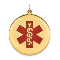 Čvrsta 14K žuta zlatna emajl RN Registrovana medicinska sestra Caduceus Simbol Medicinski nakit Hitna