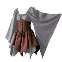 PAIWINDS Clearence Ženske kostimi Gothic Retro dugih rukava Dresses haljine s dugim rukavima okrugli