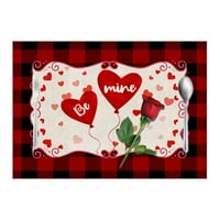Xmarks Happy Valentinovo za Valentinovo, pamučni posteljina otporna na toplinu otporna na stol ne-klizne