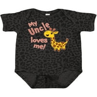 Inktastic moj stric voli mene - slatka Giraffe poklon baby boy ili baby girl bodysuit