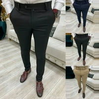 Modni muškarci Redovni rastezljivi Dugme Slim Fit Business pantalone