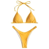 Ženski bikini setovi više boja pune boje visoki struk Split kupaći kostim bikini