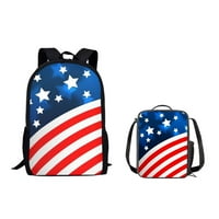 DianMamber Američka zastava za ispis ruksaka sa ručkom kutijom, lagana vrećica za knjige za djevojke