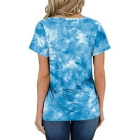 Ženska klirence za odjeću Teen Girls Brunch Tees Short rukava Bluza T majica V izrez Spande Gradient