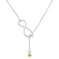 Delight nakit Goldtone Mini juli - Crveni kristalni srčani srebrni ton Elegantna Infinity Lariat ogrlica