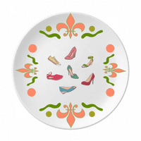 Šarene crtane cipele s visokim potpeticama uzorak cvijeća keramika ploče tanga posuđe za večeru