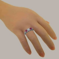 Britanci napravio je 10k bijeli zlatni prsten i prsten za angažman i rubin ženski - veličine 8,5
