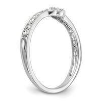 Čvrsti 14K bijeli zlatni dijamantski vjenčani prsten veličine 8