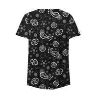 Ženske modne košulje kratkih rukava Ties Dugme V-izrez T-majica Trčka kontrolna odjeća za djevojčice