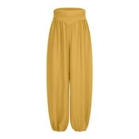 Ljetne pantalone za žene visoke strukske hlače sa širokim širinom Ležerne prilike sa slobodnim hlačama