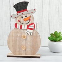 Šareni drveni snježni ornament kreativni božićni desktop ukrasni dodatak za kućni spavaći krevet dekor