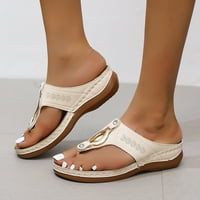 ShldyBC sandale Žene Solid Boja Ljeto Flip Flops Debele pete Papuče Ležerne prilike ravne sandalne cipele