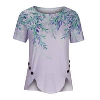 MAFYTYTPR ženski vrhovi proljeće ljeto Ženska modna tiskana labava gumba za majicu kratkih rukava Bluza