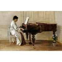 Theodore Robinson Black Ornate uokviren dvostruki matted muzej umjetnosti pod nazivom: u klaviru