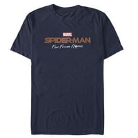 Muški marvel Spider-Man: Daleko od kuće Classic Logo Grafički tee mornarice Plava Velika