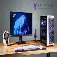 Velztorm White Pilum Gaming Desktop tečno hlađenje, RGB ventilatori, 750W PSU, AC WiFi, BT 5.0, Win11Home)