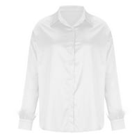 Košulje s dugim rukavima za žene, Fall Ženske vrhove ženske modne labave bluze s dugim rukavima V-izrez
