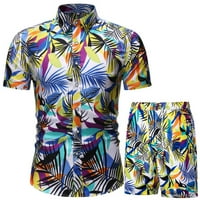 Jsaierl muške kratke trakcijske košulje Havajska majica kratkih rukava s kratkim rukavima odijelo Ljetne