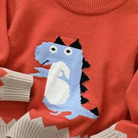 Hoodie za dječaka dječaka Djevojke Zimske duksere dugih rukava Pleteni dinosaur uzorak za babys odjeću