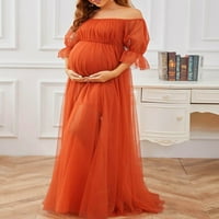 Sve dugačka haljina za žensku žensku haljinu s ramenom kratkim rukavima haljina trudnoća za fotografije
