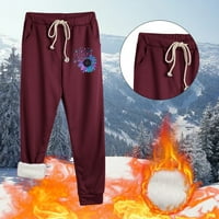 Puawkoer ženske zimske hlače za zimske hlače obložene dukseri Joggers Hlače Ženske bazne hlače Termički